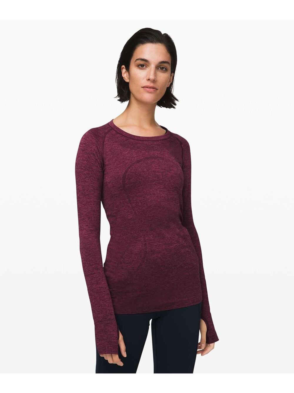 Lululemon Swiftly Tech Long Sleeve Crew Top Dark Adobe / Misty Merlot 6